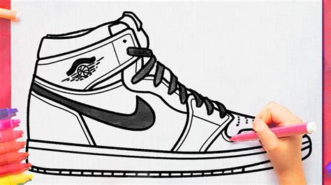 how to draw air jordan 1|jordan 1 high drawing.